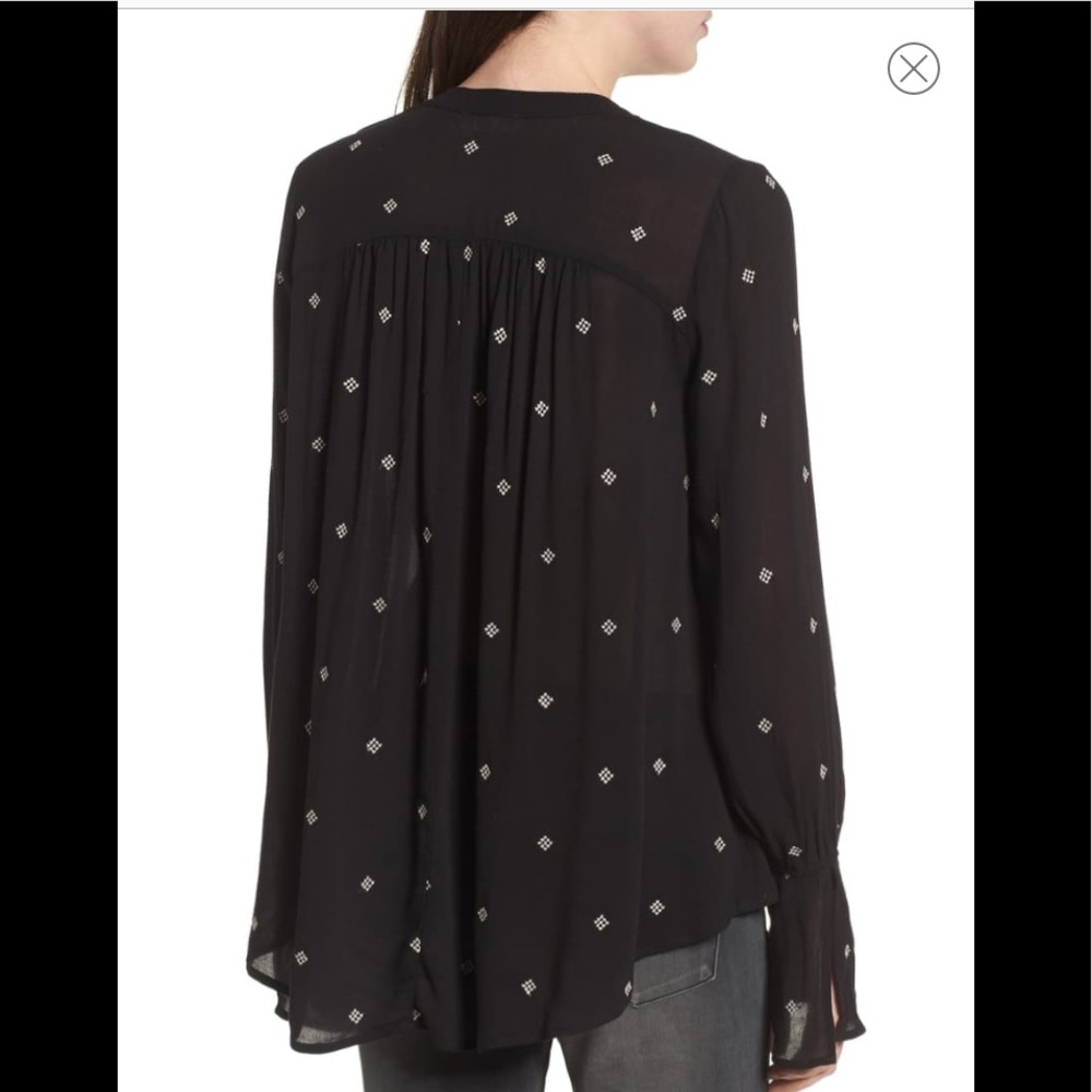 Chloe & Katie Split Neck Button Front Shirt - image 2